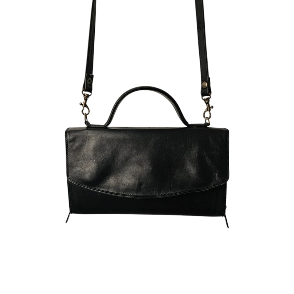 Derek Alexander Genuine Leather Shoulder Bag with Massive Card Slot